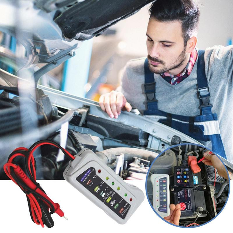 Проверка на батерията на автомобила Автоматичен анализатор на батерията Инструмент за проверка на батерията на автомобила Проверка на батерията с LED индикатор Диагностичен инструмент Автомобилни аксесоари