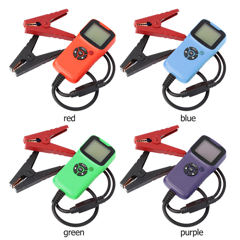 Analizor de sistem LCD pentru baterii de mașină cu clemă Tester de tensiune pentru mașină încorporat Tester de circuit automat pentru ton de prompter Instrument de diagnosticare antișoc