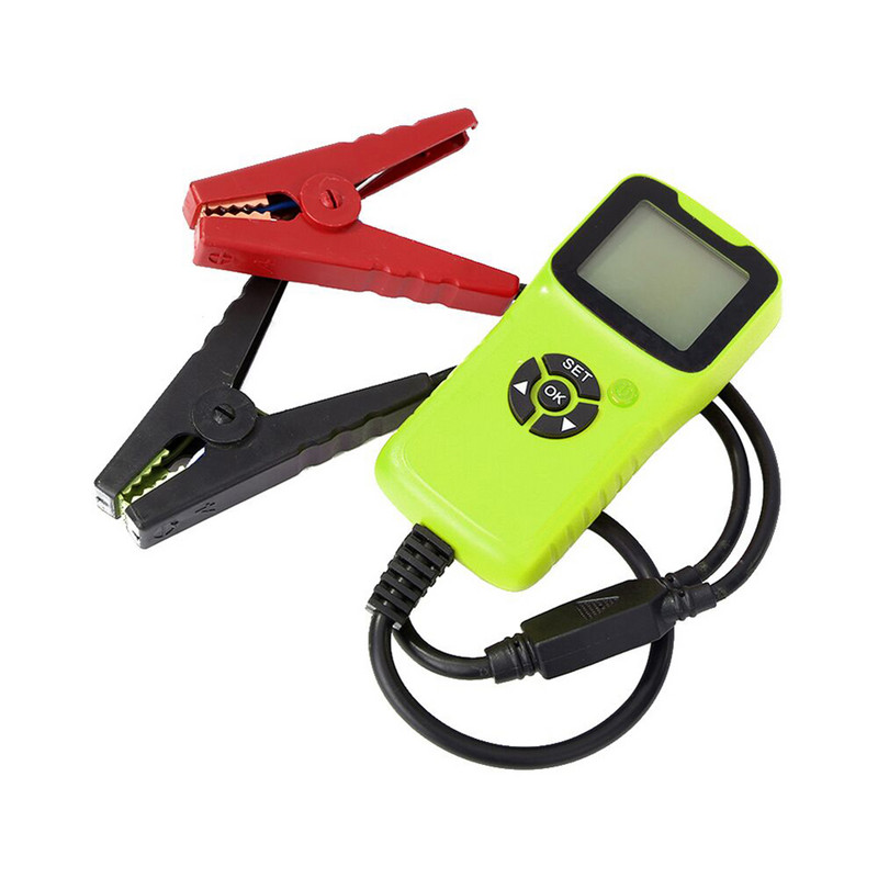 Analizor de sistem LCD pentru baterii de mașină cu clemă Tester de tensiune pentru mașină încorporat Tester de circuit automat pentru ton de prompter Instrument de diagnosticare antișoc