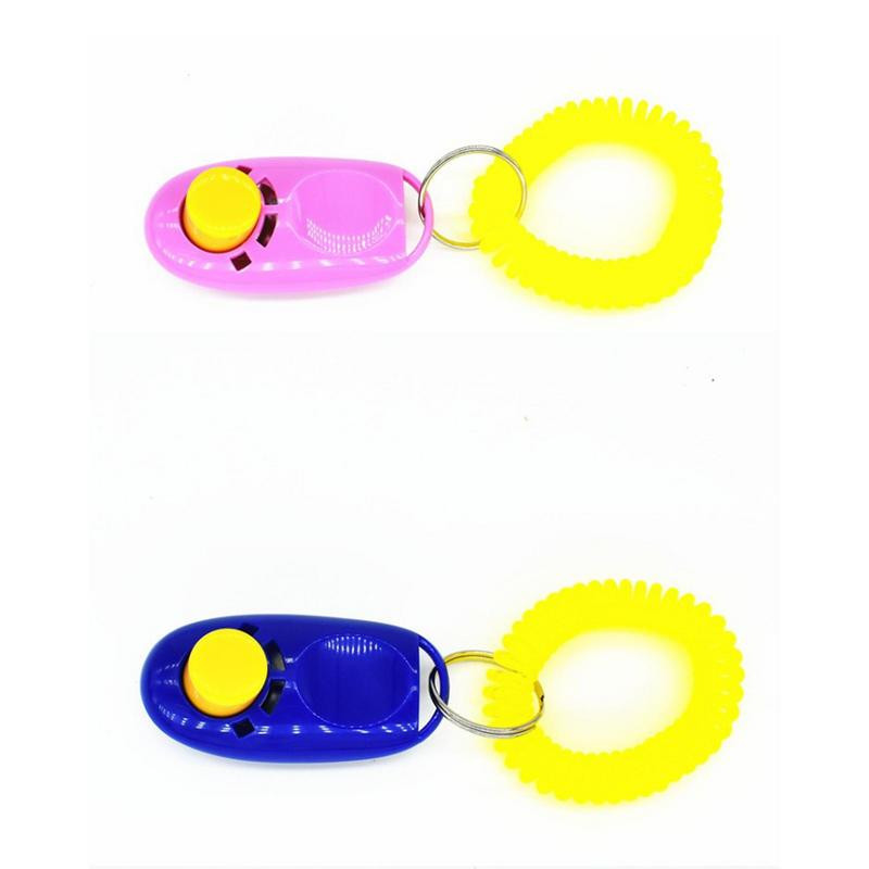 1 buc. Clicker de dresaj de câini pentru pisici pentru animale de companie din plastic pentru câini noi pentru antrenament pentru clicuri, curea prea reglabilă pentru încheietura mâinii, breloc pentru chei, fluier pentru câini