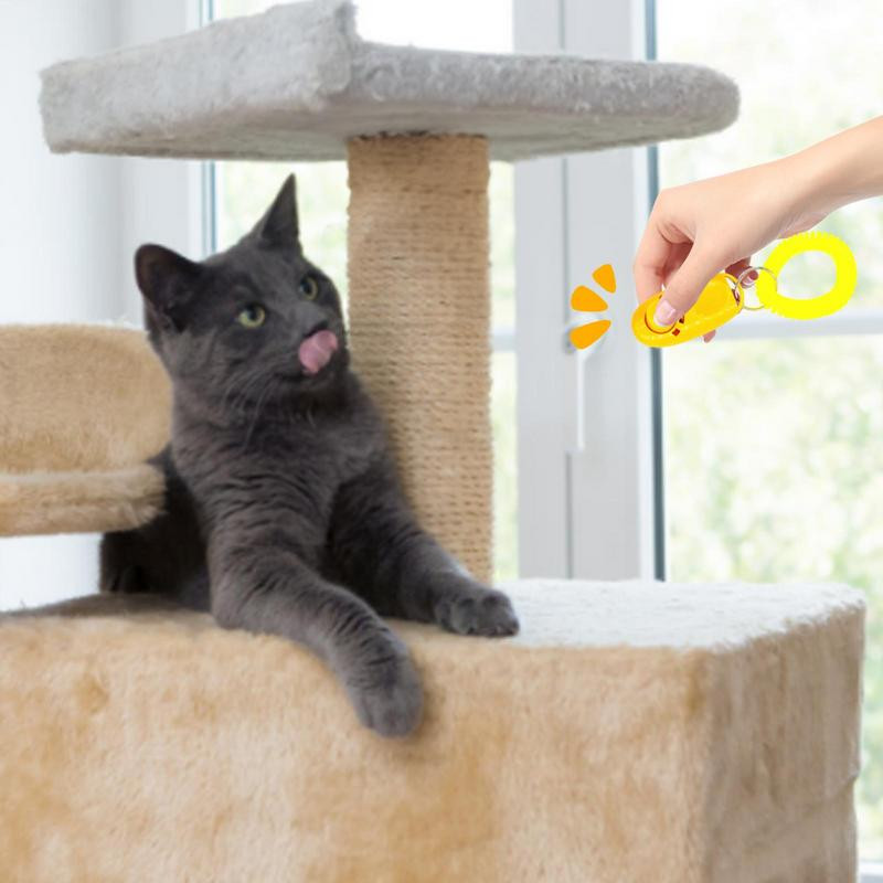 1 buc. Clicker de dresaj de câini pentru pisici pentru animale de companie din plastic pentru câini noi pentru antrenament pentru clicuri, curea prea reglabilă pentru încheietura mâinii, breloc pentru chei, fluier pentru câini