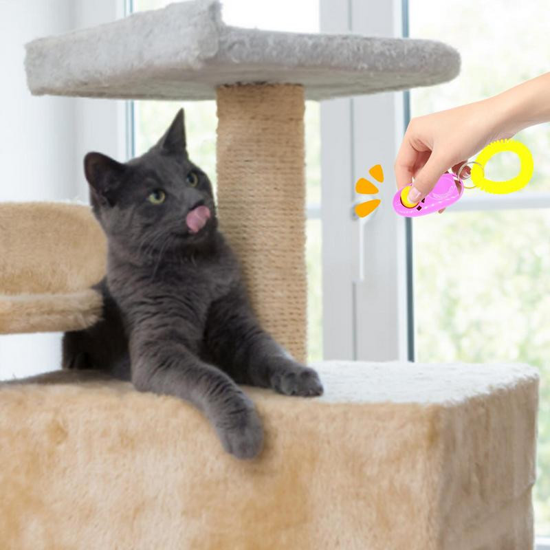 1 buc. Clicker de dresaj de câini pentru pisici pentru animale de companie din plastic pentru câini noi pentru antrenament pentru clicuri, curea prea reglabilă pentru încheietura mâinii, breloc pentru chei, fluier pentru câini