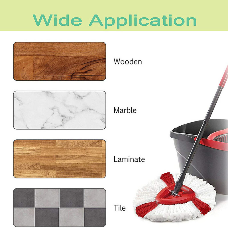 Подмяна на глава за моп за моп Vileda O-cedar Mop, миеща се подложка за моп, полиестерна кърпа за многократна употреба, 360 въртящи се аксесоари за моп