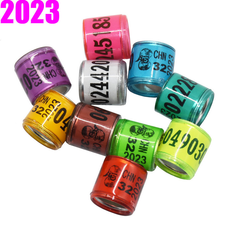 50 buc 2023 inel pentru picior de porumbel multicolor cu cercei cu cuvinte, inel de pasăre durabil de calitate, inel pentru picior de porumbel de curse, instrumente pentru păsări