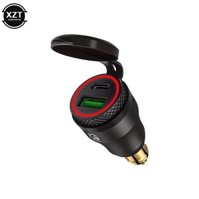 Univerzális vízálló 30W QC3.0 USB Type C PD gyorstöltő tápadapter Hella DIN dugós aljzat BMW Ducati Triumph motorkerékpárhoz