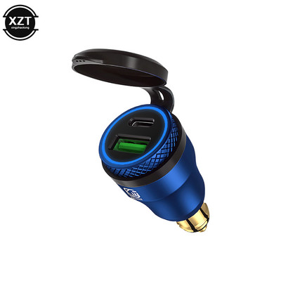 Univerzális vízálló 30W QC3.0 USB Type C PD gyorstöltő tápadapter Hella DIN dugós aljzat BMW Ducati Triumph motorkerékpárhoz