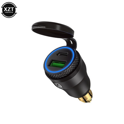 Univerzális vízálló 30W QC3.0 USB Type C PD gyorstöltő tápadapter Hella DIN dugós aljzat BMW Ducati Triumph motorkerékpárhoz