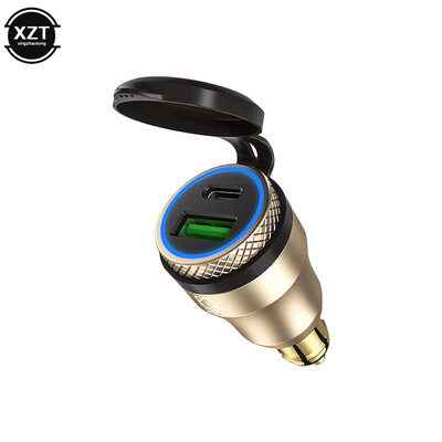 Univerzális vízálló 30W QC3.0 USB Type C PD gyorstöltő tápadapter Hella DIN dugós aljzat BMW Ducati Triumph motorkerékpárhoz