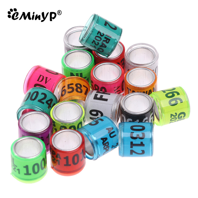 20 buc. Inel pentru picior de porumbel de dresaj, benzi din plastic și aluminiu pentru picioare de păsări pentru pui Bantam Finch Porumbel Iubire Prepeliță Păsări mici 8mm