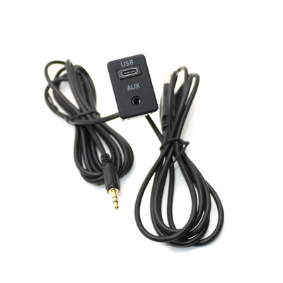 Autopikendus DIY armatuur, süvistatav 3,5 mm AUX C-tüüpi USB-pordi lülitipaneeli kaabli adapter Volkswagen Toyota Mitsubishi jaoks