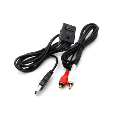 Autopikendus DIY armatuur, süvistatav 3,5 mm AUX C-tüüpi USB-pordi lülitipaneeli kaabli adapter Volkswagen Toyota Mitsubishi jaoks