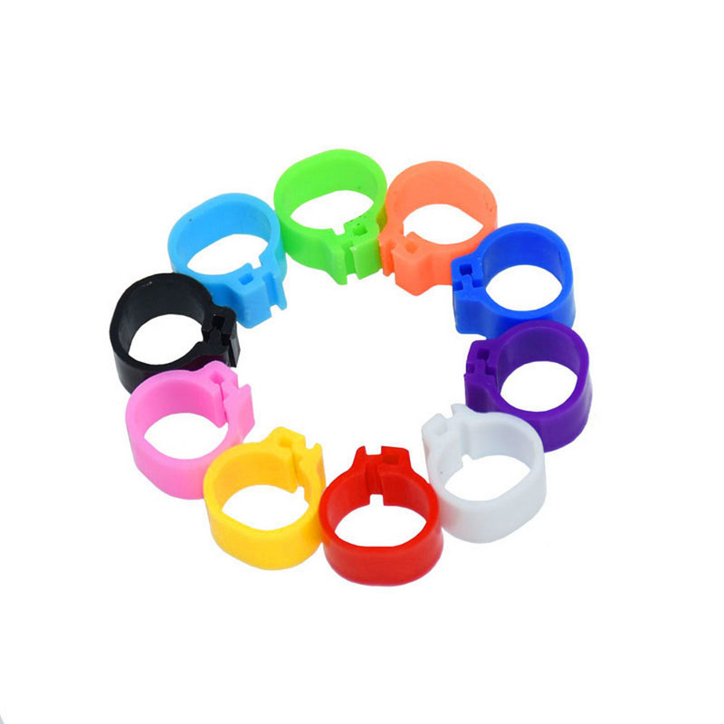100 buc, 10 culori, inele pentru picioare de păsări, diametru interior, 10 mm, inel de clemă din plastic, porumbel, porumbel, prepeliță, inel pentru picioare, animale de fermă, provizii pentru păsări