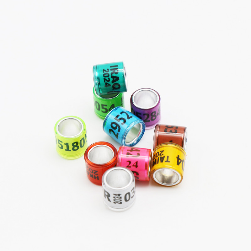 50 vnt 2024 stiliaus patvarūs skaitmeniniai paukščių pėdų žiedai tapatybės valdymo balandžių lenktynių treniruočių įrankių identifikavimo reikmenys