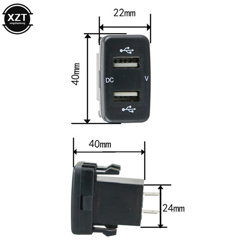 12V-24V automobilinio įkroviklio lizdas 4,2A dvigubi USB prievadai su įtampos ekranu maitinimo lizdo įkroviklis skirtas Toyota auto priedams su linija