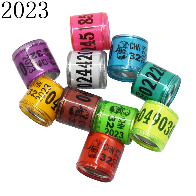 50 buc 2023 inel pentru picior de porumbel multicolor cu inel pentru picior cu cuvânt inel pentru păsări durabil de înaltă calitate, inel de marcare pentru păsări pentru animale de companie, provizii pentru păsări