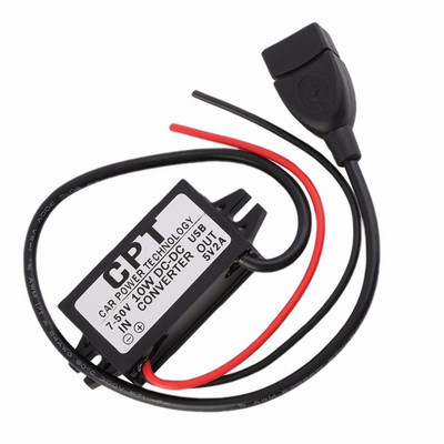 Încărcător pentru tehnologie de alimentare pentru mașină, modul convertizor CC, un singur port 12V la 5V 3A 15W cu cablu micro USB Durabil