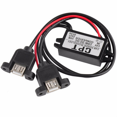 Încărcător pentru tehnologie de alimentare pentru mașină, modul convertizor CC, un singur port 12V la 5V 3A 15W cu cablu micro USB Durabil