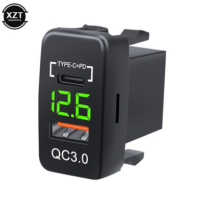Oferta fierbinte 12V-24V mașină QC3.0 tip C PD cu voltmetru LED priză Adaptor încărcător impermeabil Port de încărcare USB pentru mașină marin