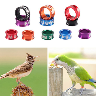 10PCS Flight Training Tool Foot Ring With Numbered Bird Parrots Foot Ring Competition Identification Label Aluminum Outdoor