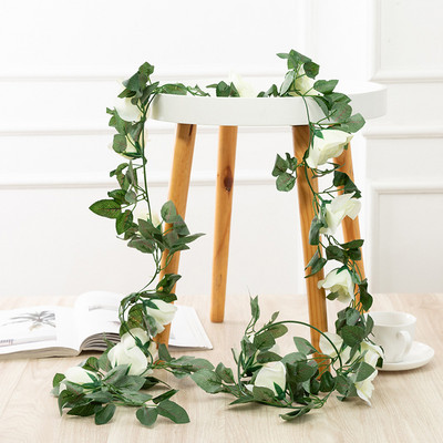 250 CM rožu mākslīgo ziedu vītne Ziemassvētku kāzu istabai mājas dekorēšanai pavasara rudens dārza arka DIY viltus augu vīnogulājs