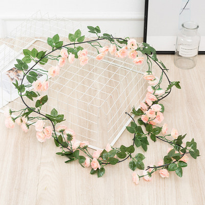 250 CM rožu mākslīgo ziedu vītne Ziemassvētku kāzu istabai mājas dekorēšanai pavasara rudens dārza arka DIY viltus augu vīnogulājs