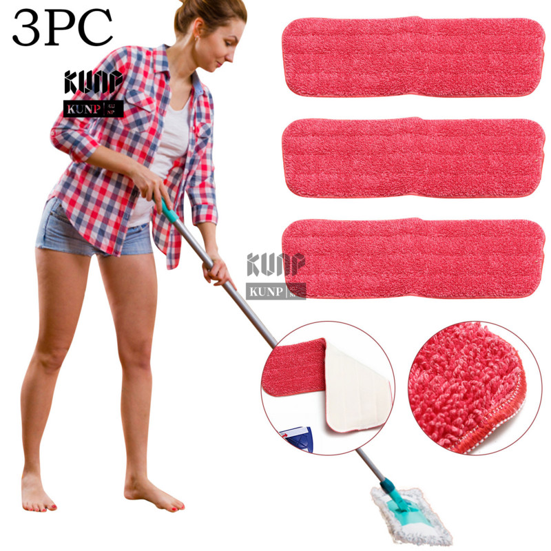 Pakaitinis mikropluošto šluostės padas purškiamoms šluostėms ir šluostėms, plaunamos šluostės galvutėms buitinių dulkių valymo grindų rinkinys iš trijų