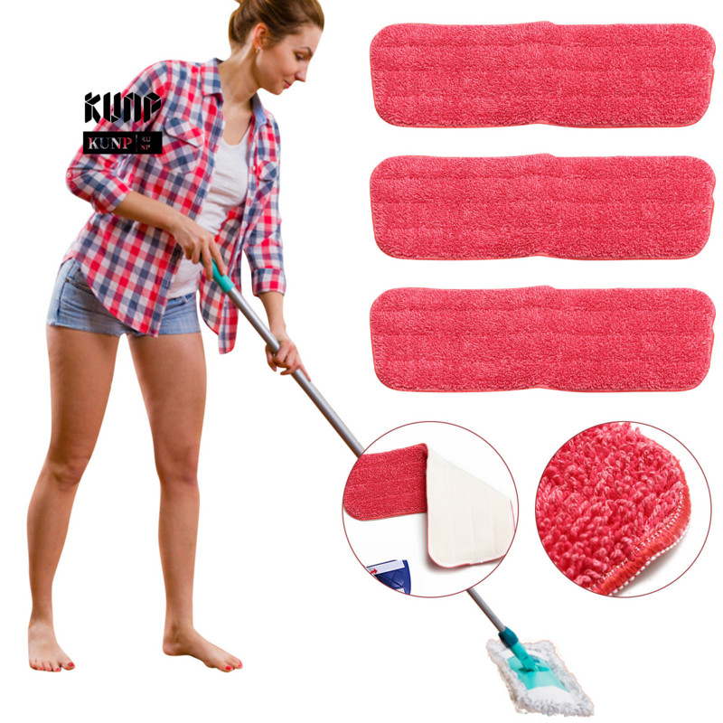 Pakaitinis mikropluošto šluostės padas purškiamoms šluostėms ir šluostėms, plaunamos šluostės galvutėms buitinių dulkių valymo grindų rinkinys iš trijų