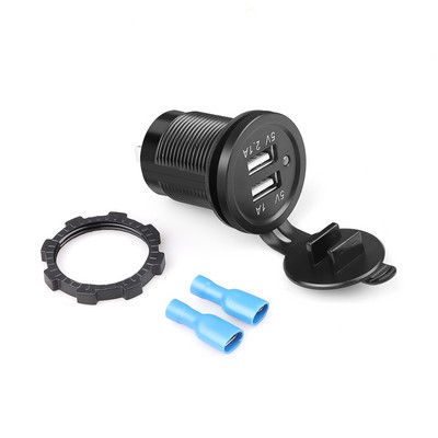 KEBID 12V Dual Port USB Încărcător de mașină Priză Priză Brichetă pentru Barcă Auto Impermeabil Adaptor de încărcare pentru telefon mobil