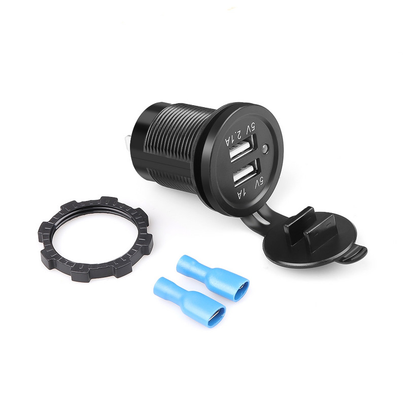 KEBID 12V Dual Port USB Încărcător de mașină Priză Priză Brichetă pentru Barcă Auto Impermeabil Adaptor de încărcare pentru telefon mobil