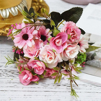 Направи си сам метален гирлянд Ратанова врата Висящ розов лилав венец Изкуствени цветя Сватба Декорация за парти за рожден ден Ръчно изработени консумативи