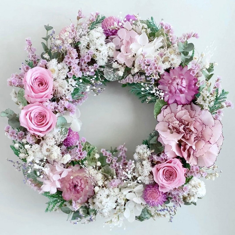 Ghirlanda metalică DIY ratan ușă agățată coroană roz violet flori artificiale nuntă decorare petrecere de naștere consumabile lucrate manual