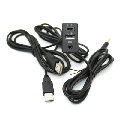 Univerzális autós műszerfal süllyesztett USB C típusú port Panel Auto Boat 3,5 mm AUX interfész hosszabbító 100 cm kábeladapter Toyota VW-hez