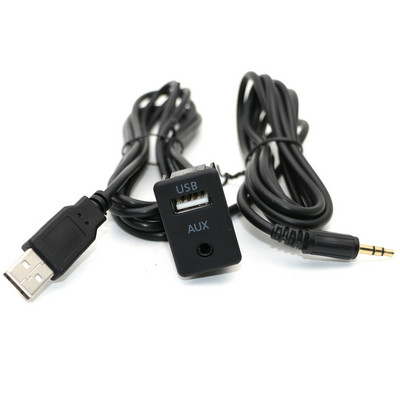Univerzális autós műszerfal süllyesztett USB C típusú port Panel Auto Boat 3,5 mm AUX interfész hosszabbító 100 cm kábeladapter Toyota VW-hez
