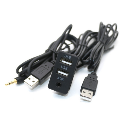 Univerzális autós műszerfal süllyesztett USB C típusú port Panel Auto Boat 3,5 mm AUX interfész hosszabbító 100 cm kábeladapter Toyota VW-hez