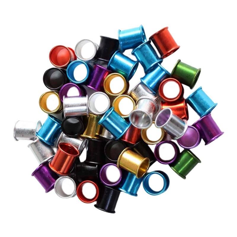 100 gabali atkārtoti lietojami baložu pēdu gredzeni 8 mm alumīnija treniņu kāju siksniņas paipalu cāļiem Pīlei mazie mājputni kanārijputni