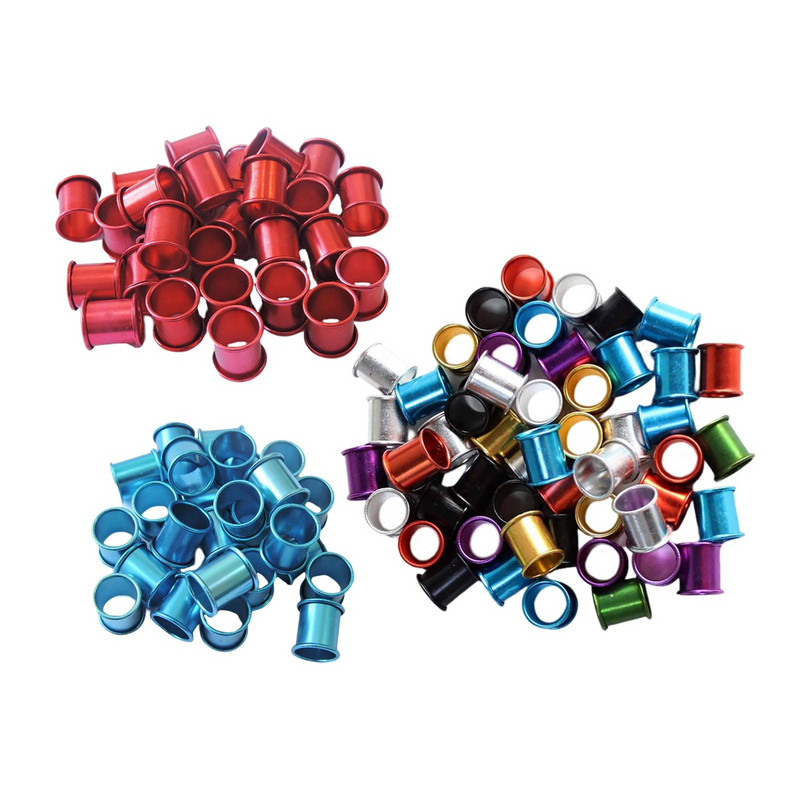 100 gabali atkārtoti lietojami baložu pēdu gredzeni 8 mm alumīnija treniņu kāju siksniņas paipalu cāļiem Pīlei mazie mājputni kanārijputni