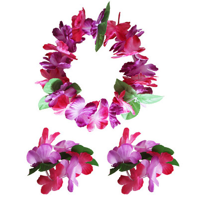 3 buc/set Leis hawaian îngroșat pentru petrecerea Hula Dance Luau, colier floral Leis pentru rechizite de petrecere Favoruri sărbători și decor