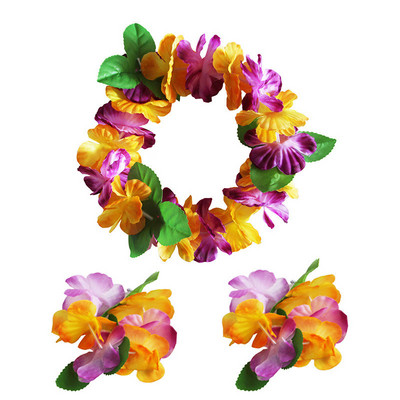 3 buc/set Leis hawaian îngroșat pentru petrecerea Hula Dance Luau, colier floral Leis pentru rechizite de petrecere Favoruri sărbători și decor