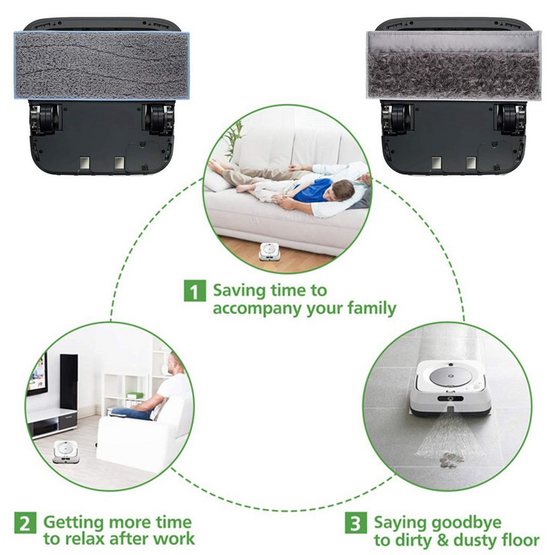 Potrivit pentru Braava Jet M6 Tampă de mop umed lavabilă și reutilizabilă compatibilă cu șervețele pentru măturător șervețele umede