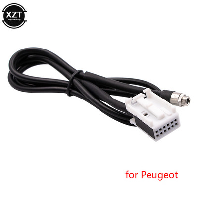 Καλώδιο ήχου προσαρμογέα αυτοκινήτου AUX για Peugeot 307 308 407 408 507 για Citroen C2 C5 C4 RD4 12Pin 3,5mm