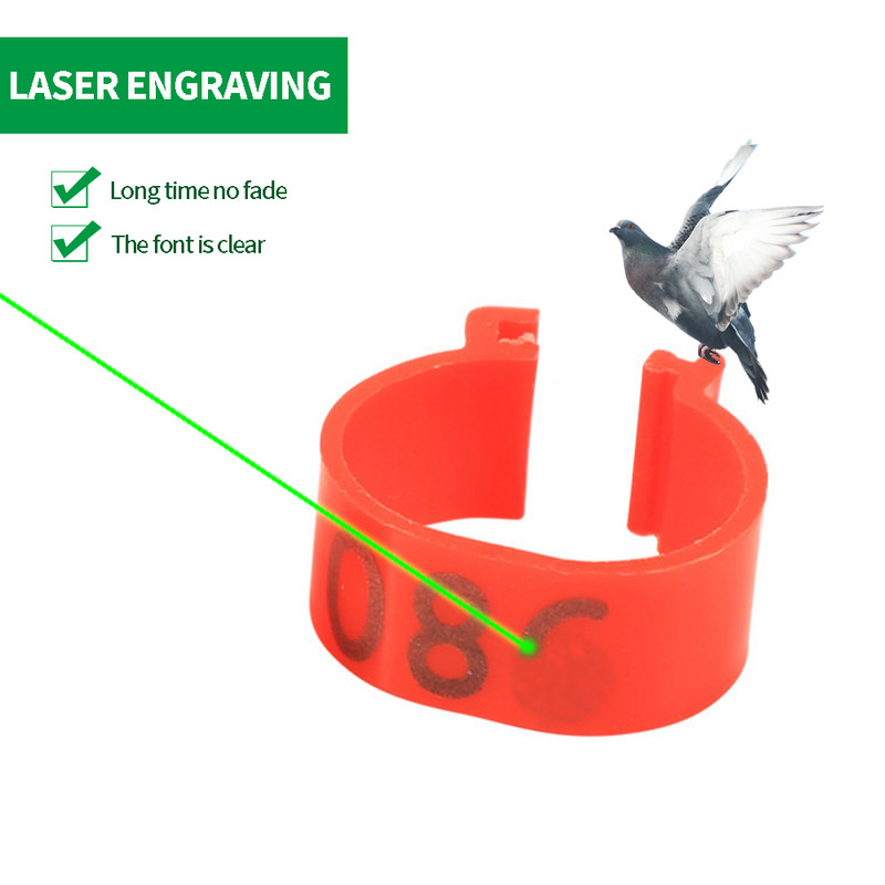 100 buc Inele pentru picioare de pasăre Nr. 1-100 Inele pentru picioare de porumbei de curse 9 culori Opțional pentru picior de porumbel de papagal Instrumente de antrenament pentru păsări pentru papagal