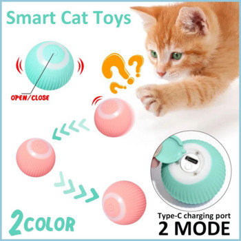 Интелигентни играчки за котки Автоматична търкаляща се топка Електрически играчки за котки Интерактивни за обучение на котки Самодвижещи се играчки за котета Аксесоари за домашни любимци