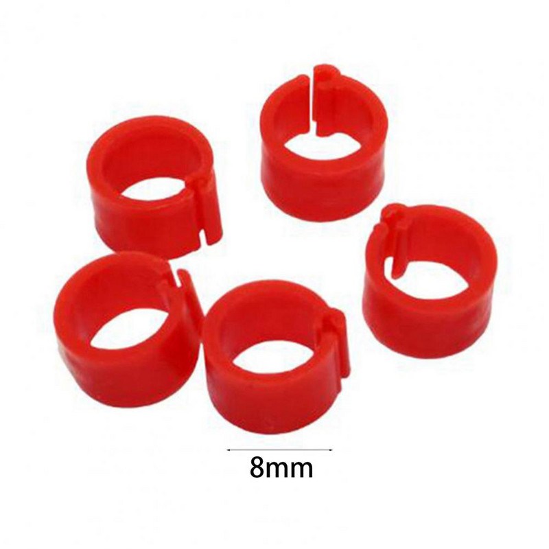 100 bucăți de 8 mm agrafe pentru picioare de porumbei benzi pentru picioare de porumbei păsări de curte papagal porumbei inele de cleme de plastic mix de culori inel pentru picioare mici pentru animale de companie