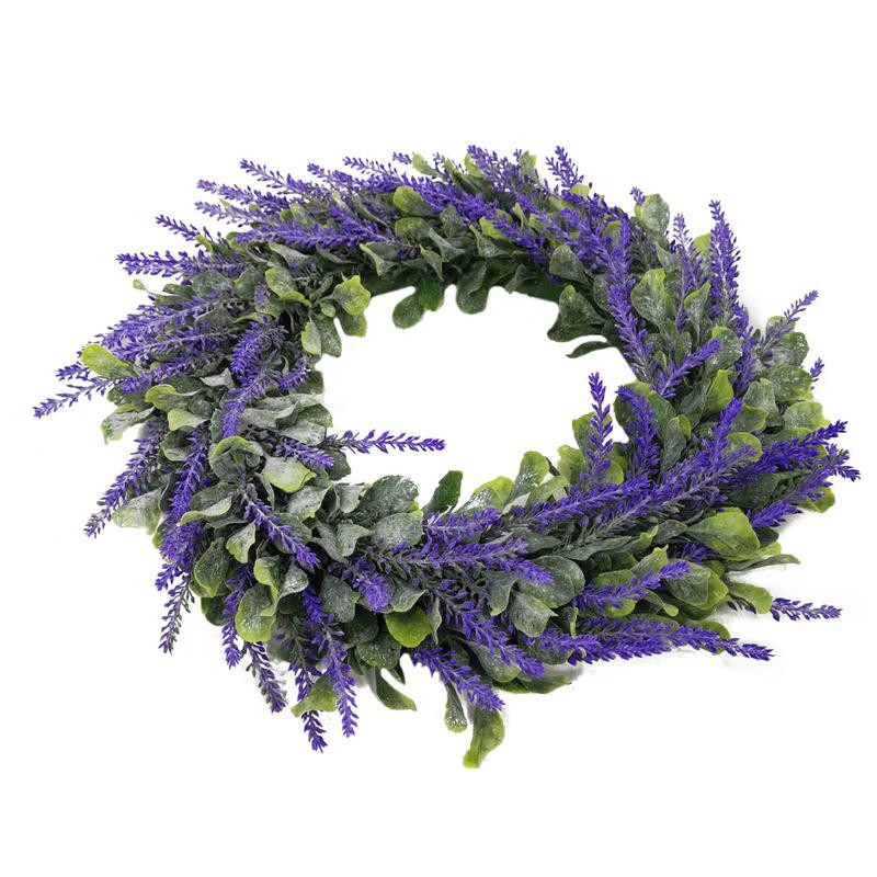Coroană de lavandă pentru ușa din față artificială pentru toate anotimpurile Coroană florală de interior și exterior pentru petrecerea de nuntă Decor de perete de acasă