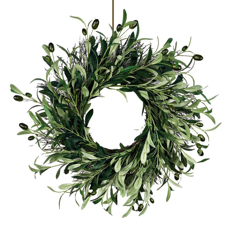 Ghirlandă artificială Pace OliveLeaf Coroană Ornamente Ramă de măslin Ușă Inel Decorare nuntă Fereastra de vacanță Ornamente pentru casă