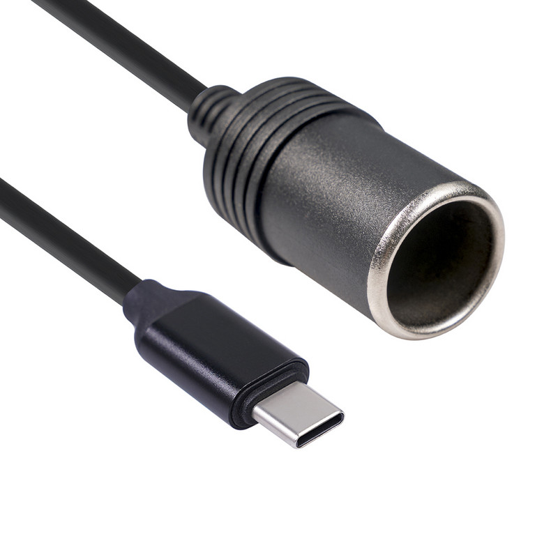 USB C Type C – 12V autós szivargyújtó csatlakozó aljzat átalakító adapter kábel autós szivargyújtókhoz autós porszívó