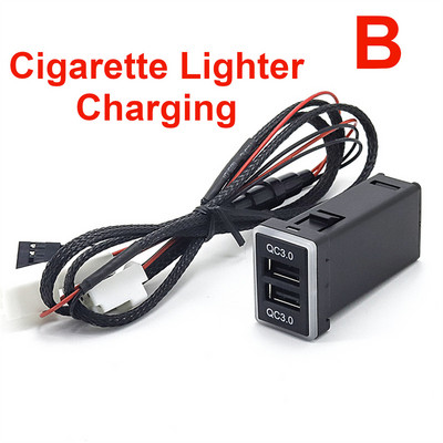 12V-24V gyorstöltő autós, kétportos QC 3.0 USB töltőaljzat kék LED jelzőfénnyel a Toyota Camry Collora RAV4 Yarishoz