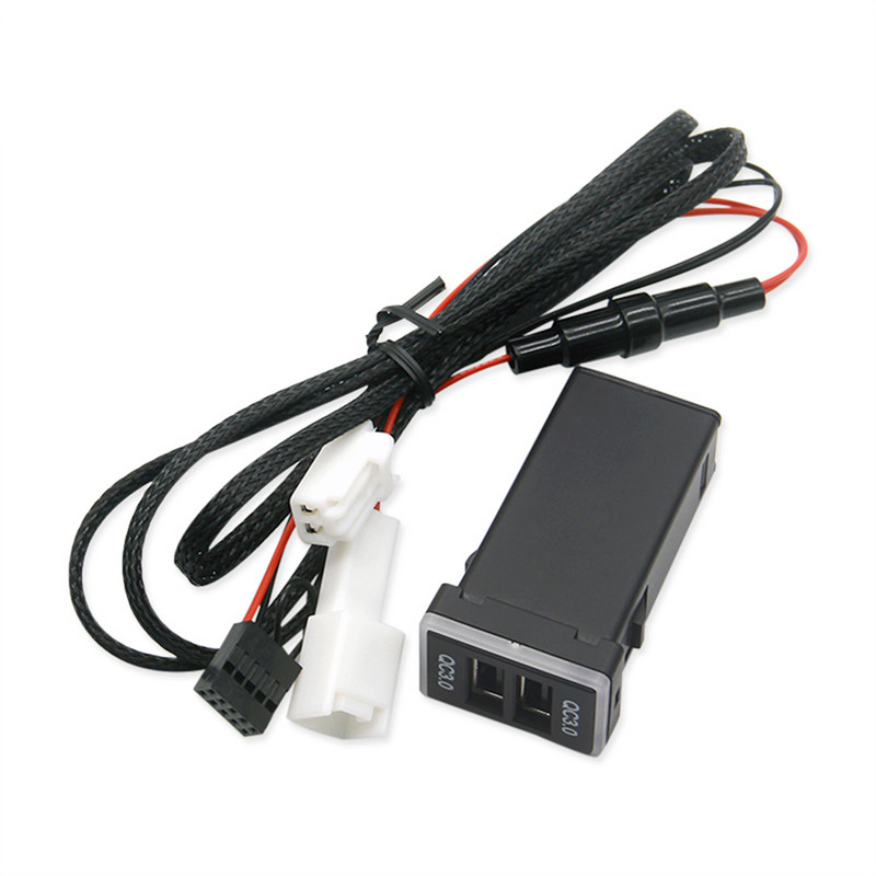 12V-24V Încărcare rapidă mașină cu două porturi QC 3.0 Priză încărcător USB cu indicator luminos LED albastru pentru Toyota Camry Collora RAV4 Yaris