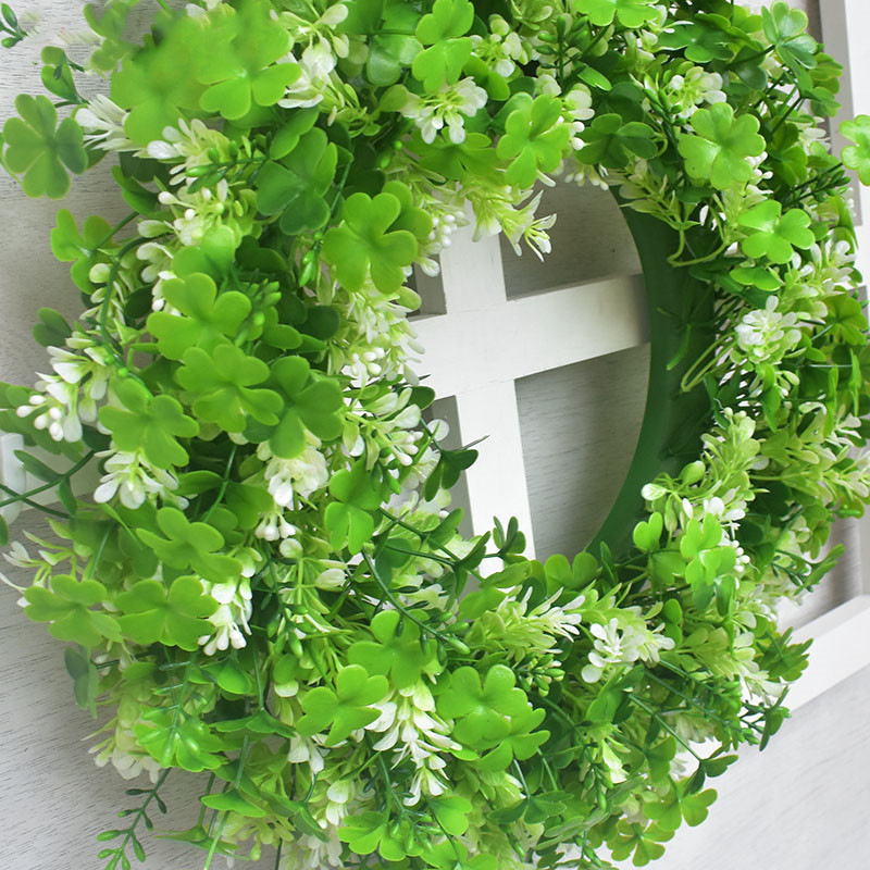 Decoratiuni de Ziua Sf. Patrick Simulare Trifoi norocos Coronita pentru usa Trifoi mare Coroana Milana Ghirlande cu pandantiv Ziua Irlandeza fericita 2023