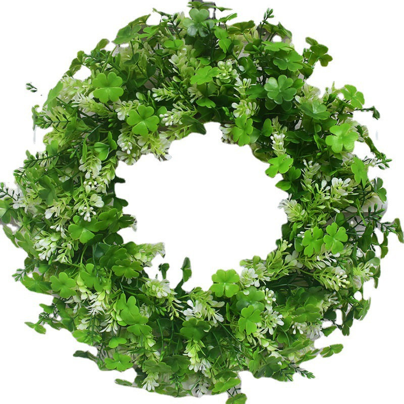 Decoratiuni de Ziua Sf. Patrick Simulare Trifoi norocos Coronita pentru usa Trifoi mare Coroana Milana Ghirlande cu pandantiv Ziua Irlandeza fericita 2023